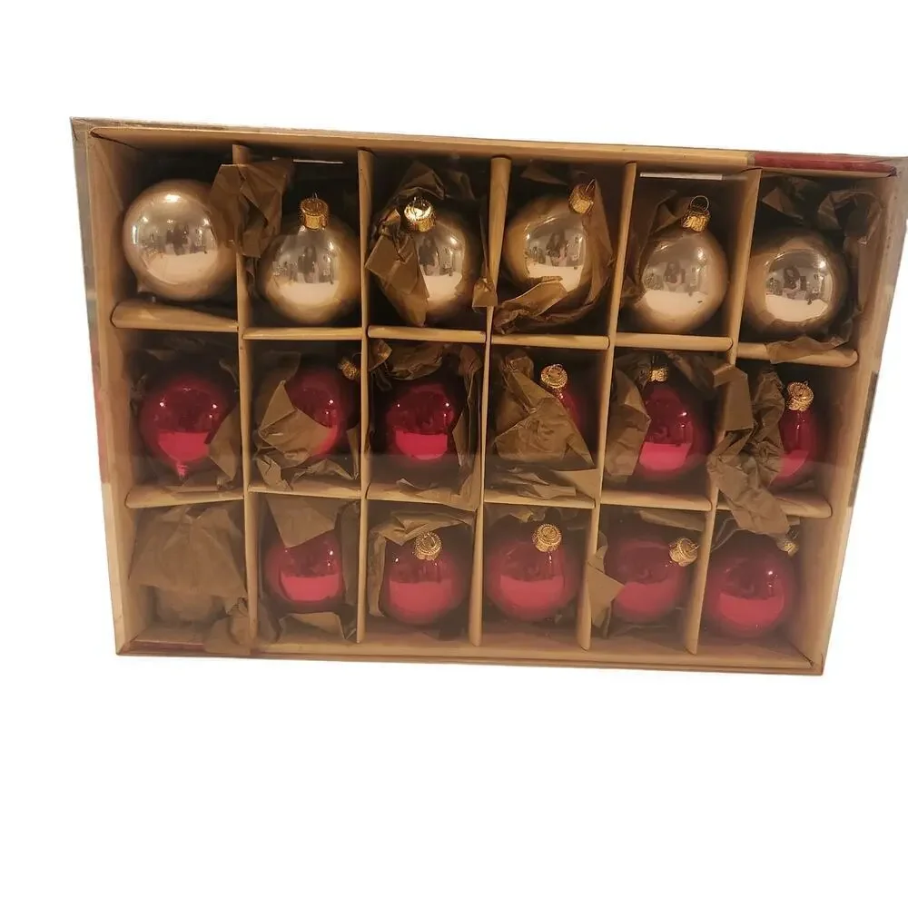 Vintage‎ Living Home Traditional Blown Glass Teardrop Shape Ornaments Set Of 18